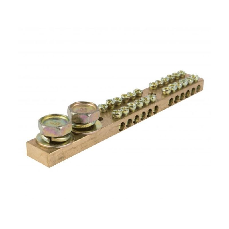 BARRA DISTRIBUCION BRONCE DOBLE 36 PUNTOS