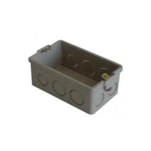 CAJA PLASTICA TABIQUERA 5/8 C/ OREJA METALICA GRIS AP