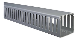 CANALETA RANURADA 100X100MM GRIS TIRA 2MT (AN*AL)